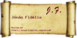 Jónás Fidélia névjegykártya